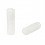 Pierres naturelles perles Quartz Laiteux tube Blanc
