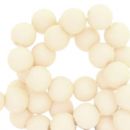 Perles acryliques 6 mm Blanc beige papyrus