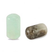 Pierres naturelles perles Calcédoine (Quartz) tube Multicolore turquoise