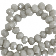 Perles à facettes 3x2mm disque Heishi Gris nuageux-pearl shine coating