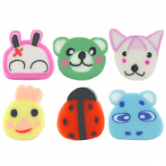 Perles en polym&egrave;re m&eacute;lange d'animaux Multicolore