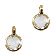 Pendentifs en verre Crystal Glass 7mm Cristal-doré