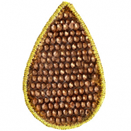 Pendentifs au crochet avec perles &agrave; facettes goutte Cuivre