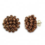 Boucles d’oreilles facettées avec anneau Marron cuivré
