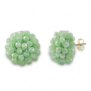 Boucles d’oreilles facettées avec anneau Vert clair