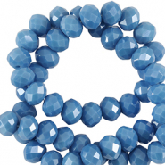 Perles à facettes 6x4mm disque Heishi Bleu marine-pearl shine coating