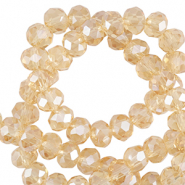 Perles à facettes 6x4mm disque Heishi Jaune souci-pearl shine coating