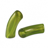 Perles tubes acryliques brillante Vert olive dor&eacute;