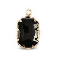 Pendentifs en verre Crystal Glass rectangle Noir jais-doré