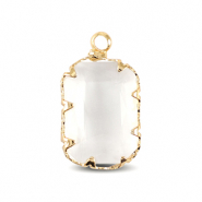 Pendentifs en verre Crystal Glass rectangle Cristal-dor&eacute;