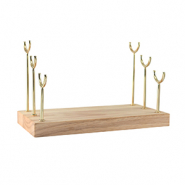 Présentoir bijoux pour bagues 3 niveaux Naturel-doré