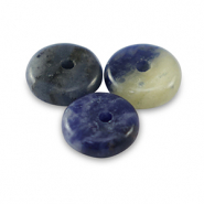 Pierres naturelles Sodalite et Microcline rondelles 6mm Bleu