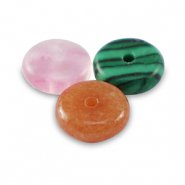 Pierres naturelles mélangées rondelles 6mm Multicolore rose vert