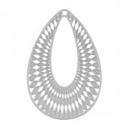 Breloques en acier Inox boh&egrave;mes goutte Argent&eacute;