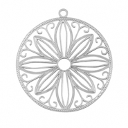 Breloques en acier Inox boh&egrave;mes 30mm Argent&eacute;