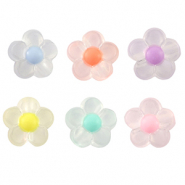 Perles acryliques fleur Multicolore pastel-transparent