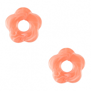 Breloques acryliques fleur Orange p&ecirc;che