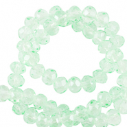 Perles à facettes 6x4mm disque Heishi Vert menthe doux