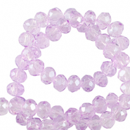 Perles &agrave; facettes 3x2mm disque Heishi Violet orchid&eacute;e clair