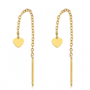 Boucles d'oreilles en acier Inox coeur Doré