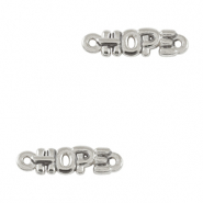 Breloques en m&eacute;tal DQ connecteur "HOPE" Argent&eacute; antique (sans nickel)