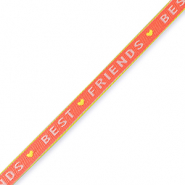 Ruban texte "best friends" Rouge corail-vert lime