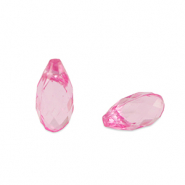 Perles acryliques goutte Rose magenta transparent