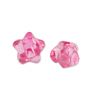 Perles acryliques &eacute;toile Rose magenta transparent