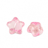Perles acryliques &eacute;toile Rose transparent