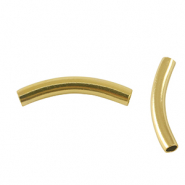 Perles en acier Inox tubes 25mm Dor&eacute;