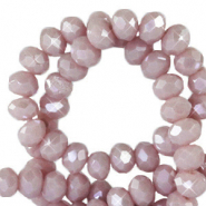 Perles à facettes 3x2mm disque Heishi Rose cendre doux-pearl shine coating