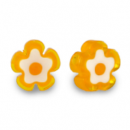 Perles Millefiori fleur Orange