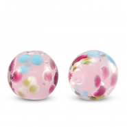 Perles en verre 14mm Transparent-rose
