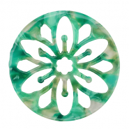 Pendentifs en r&eacute;sine mandala Turquoise-vert