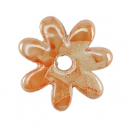 Perles en c&eacute;ramique DQ grecque fleur Orange