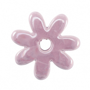 Perles en c&eacute;ramique DQ grecque fleur Violet lavande