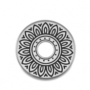 Perles en métal DQ donut Argenté antique (sans nickel)