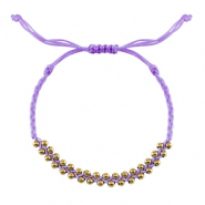 Bracelets tendance perles en acier inoxydable Lilas-dor&eacute;