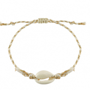 Bracelets tendance cauri Blanc-dor&eacute;