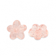 Perles acryliques fleur Transparent rose saumon