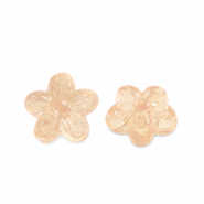 Perles acryliques fleur Transparent marron cuivre