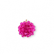 Boucles pendentifs facett&eacute;es connecteur 16mm Fuchsia
