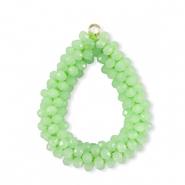 Boucles pendentifs facettées goutte Vert clair