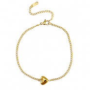 Bracelets en acier Inox coeur Dor&eacute;