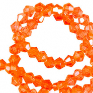 Perles &agrave; facettes bicone 6mm Orange vibrante