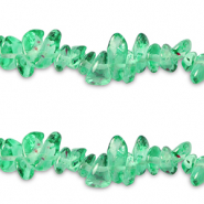 Perles en verre chips Transparent-vert Nil