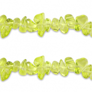 Perles en verre chips Transparent vert lime