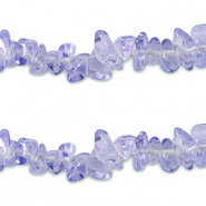 Perles en verre chips Transparent violet