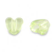 Perles acryliques cœur Transparent vert clair