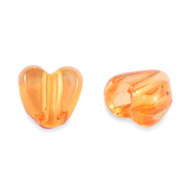 Perles acryliques c&oelig;ur Transparent orange